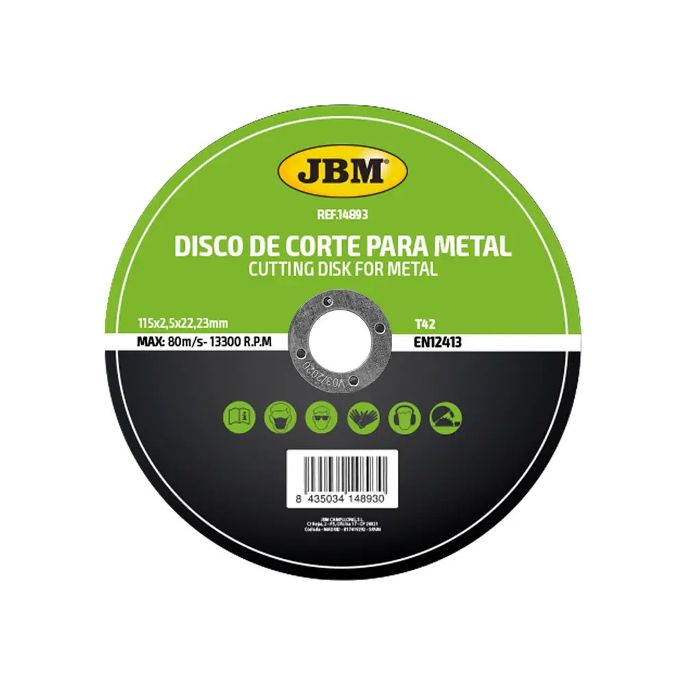 DISCO DE CORTE T42 PARA METAL 115X2.5MM 