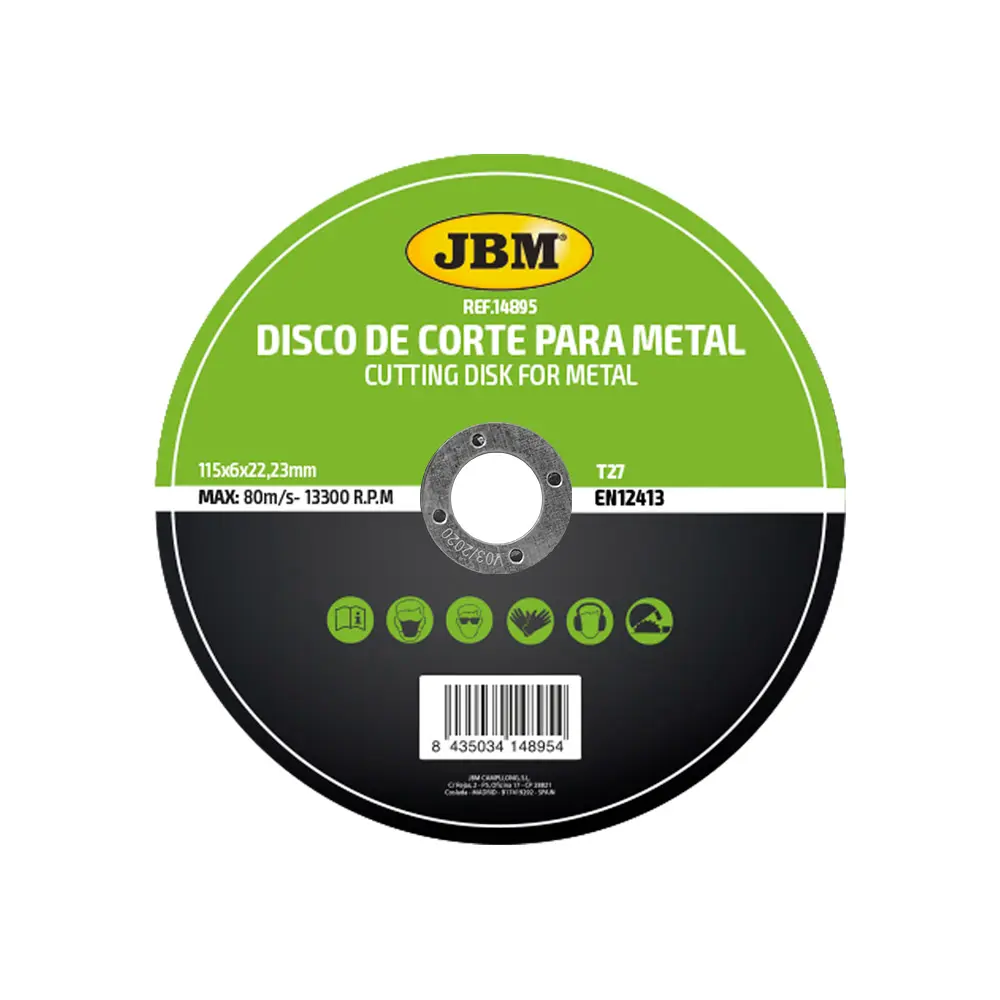 DISCO DE CORTE T27 PARA METAL 115X6MM 