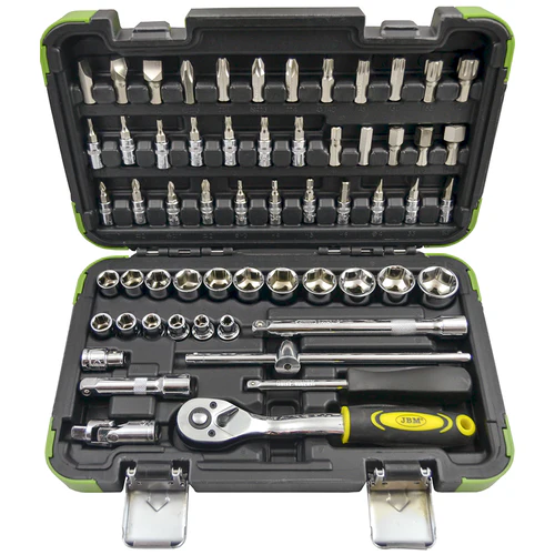 ESTUCHE DE HERRAMIENTAS CON VASOS HEXAGONALES 3/8" DE 59 PIEZAS
