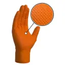 GUANTES NARANJAS DESECHABLES DE NITRILO T:M 7,0MIL (100 UDS.) TEXTURA DIAMANTE 