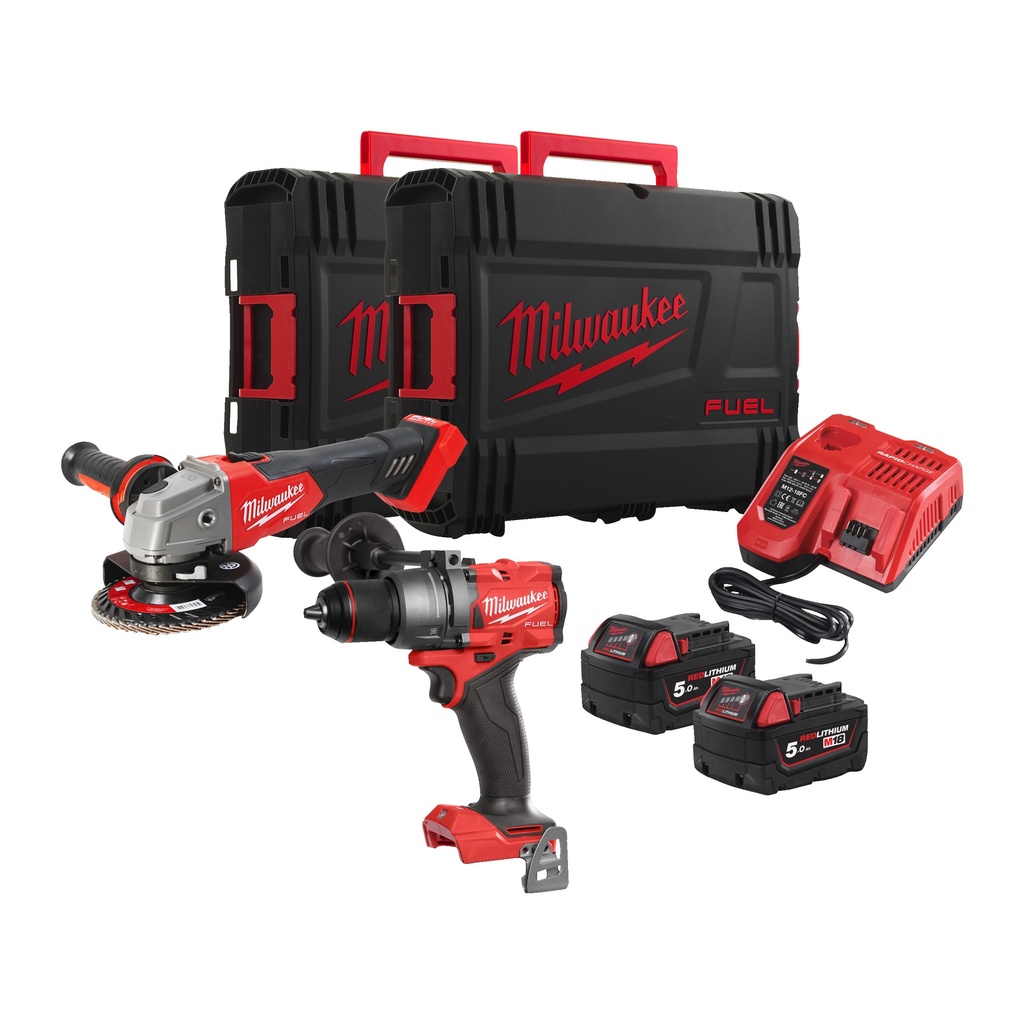 M18FPD3 + M18FSAG125X. Se suministra con 2 baterías M18B5 y cargador 