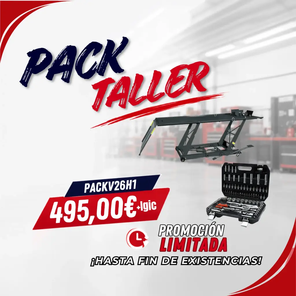 PACK TALLER ELEVADOR DE MOTO + MALETIN HERRAMIENTAS 