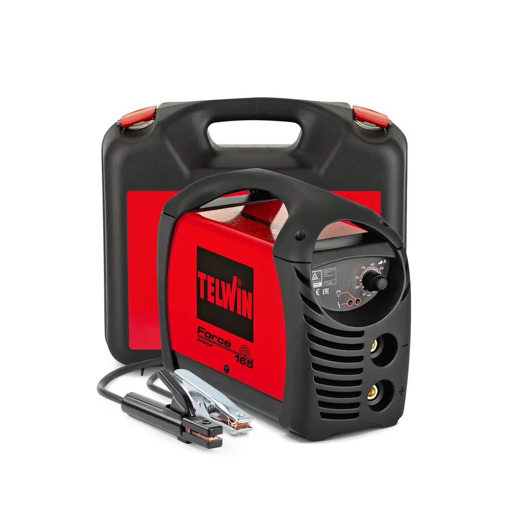 SOLDADORA DE ELECTRODO INVERTER MMA TELWIN FORCE 165 CON ESTUCHE  815857