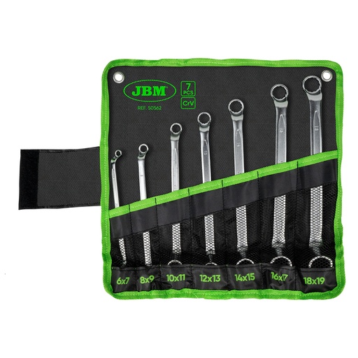 [JBM50562] SET 7 LLAVES ACODADA 2 BOCAS EST