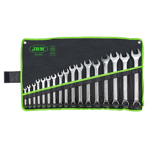 [JBM51890] SET 17 LLAVES COMB.PULGADA