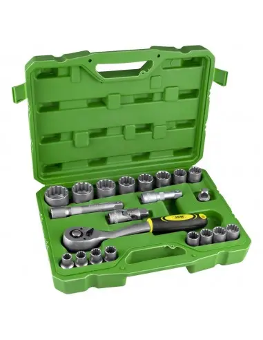 [JBM52721] ESTUCHE DE HERRAMIENTAS 21 PIEZAS VASOS SPLINE DE 1/2"