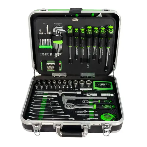 [JBM53928] MALETÍN DE ALUMINIO DE 135 PIEZAS DE HERRAMIENTAS 1/4" Y 1/2" CINCADO
