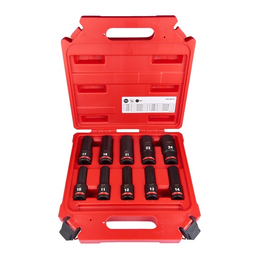 [MIL4932480457] Estuche de 10 piezas de vasos largos Shockwave de 1/2"